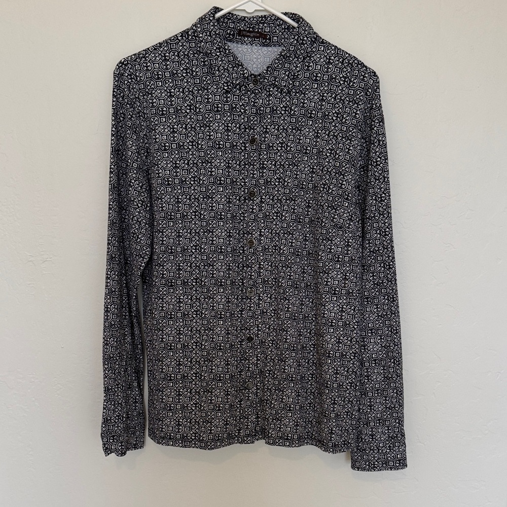 J. McLaughlin Monochrome Geometric Shirt